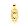 14K Yellow Gold Owl Pendant