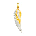 14K Two Tone Gold Wing Pendant