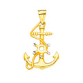 14K Yellow Gold Anchor Pendant