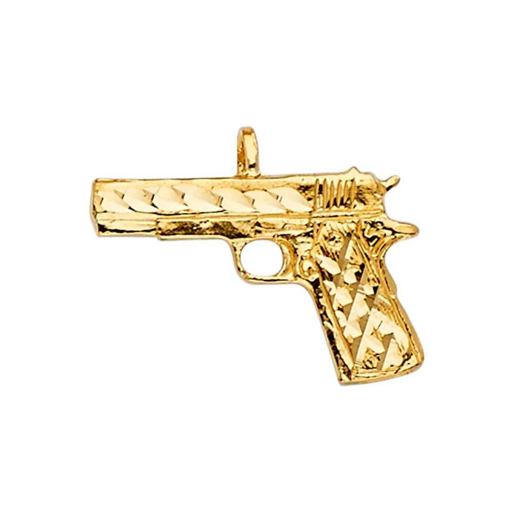 14K Yellow Gold Rifle Pendant