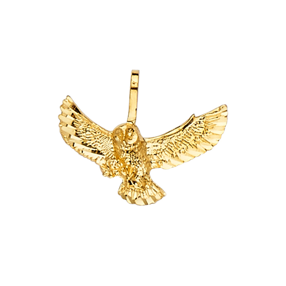 14K Yellow Gold Owl Pendant