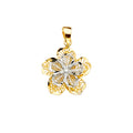 14K Two Tone Gold Filigree Flower Pendant