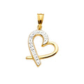 14K Two Tone Gold Heart Pendant