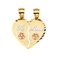 14K Yellow White Rose Gold Te-Amo Pendant