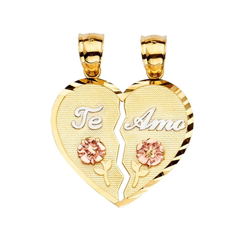 14K Yellow White Rose Gold Te-Amo Pendant