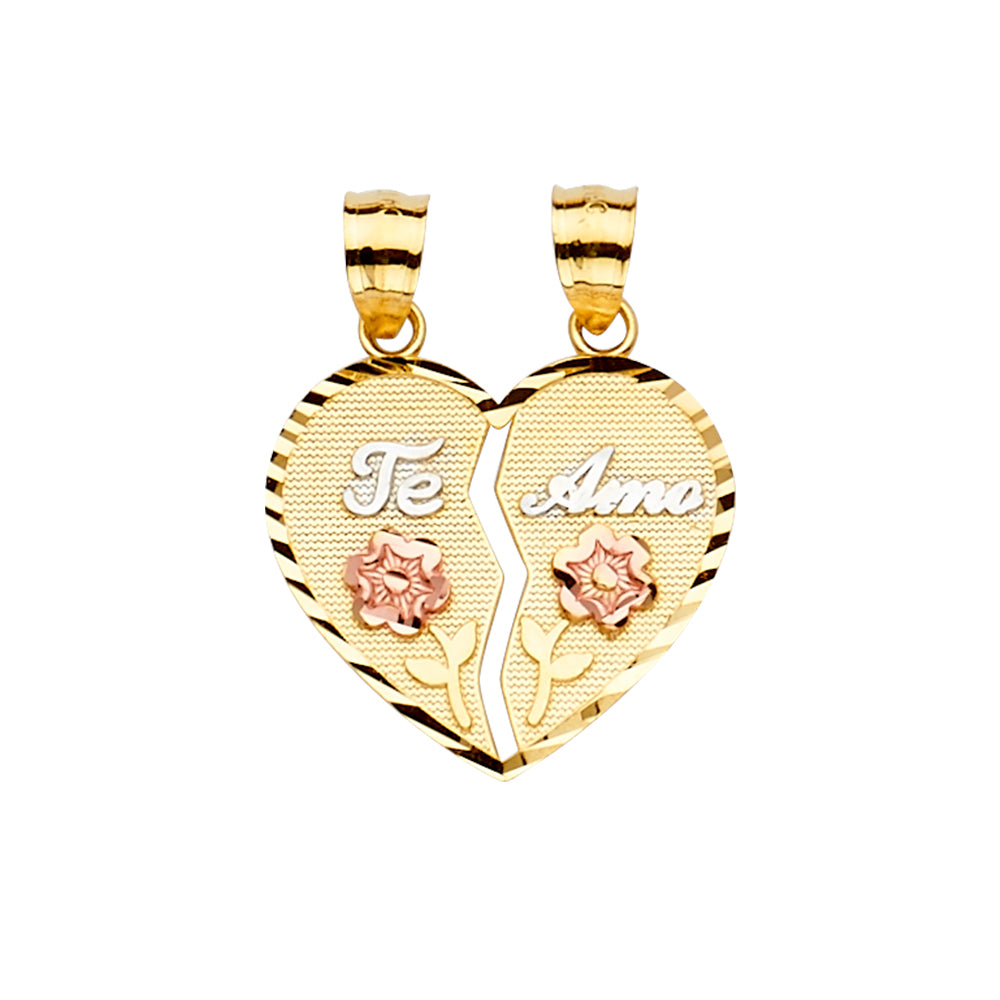 14K Yellow White Rose Gold Te-Amo Pendant