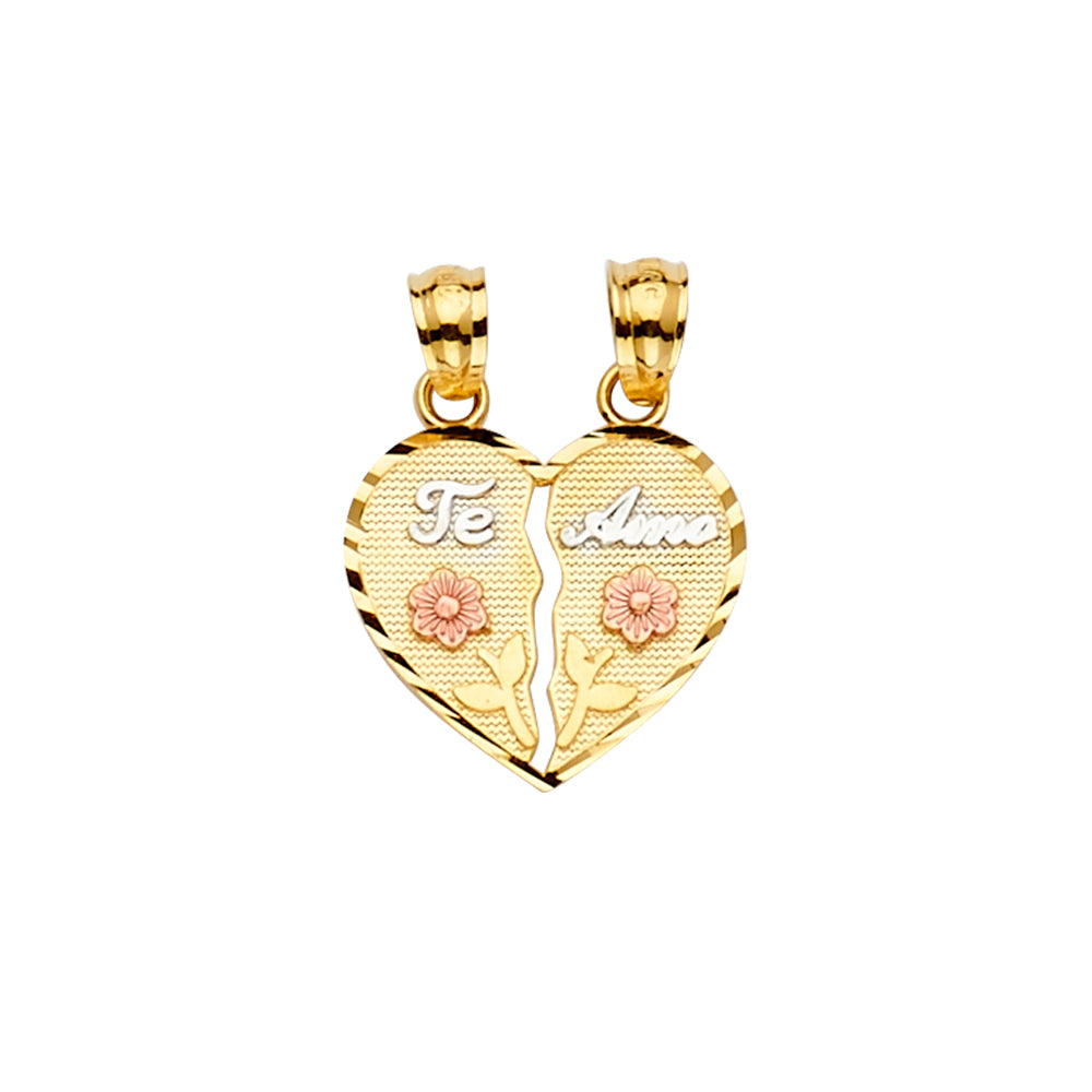 14K Yellow White Rose Gold Te-Amo Pendant