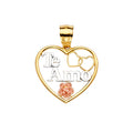 14K Yellow White Rose Gold Te-Amo Pendant