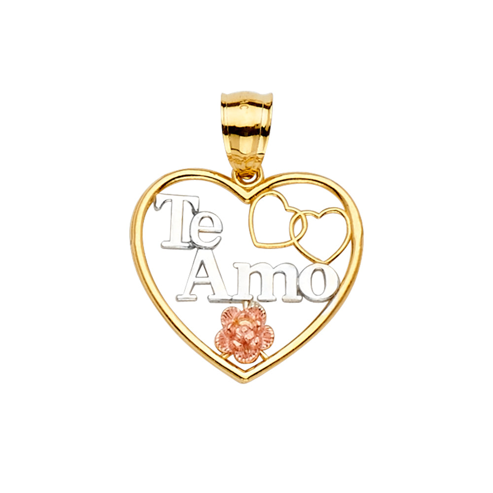 14K Yellow White Rose Gold Te-Amo Pendant