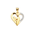 14K Yellow Gold Mom & Child CZ Pendant