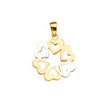 14K Yellow White Rose Gold 6Hearts Pendant