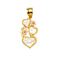 14K Yellow White Rose Gold #1 Mom Pendant