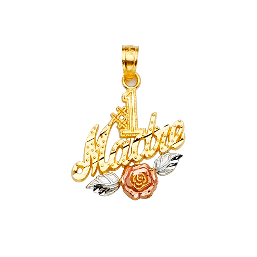 14K Yellow White Rose Gold Madre Pendant