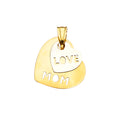 14K Two Tone Gold 2 Hearts Pendant