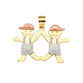 14K Yellow White Rose Gold Boy-Boy Pendant