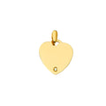 14K Yellow Gold Engravable CZ Heart Pendant