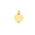 14K Yellow Gold Engravable CZ Heart Pendant