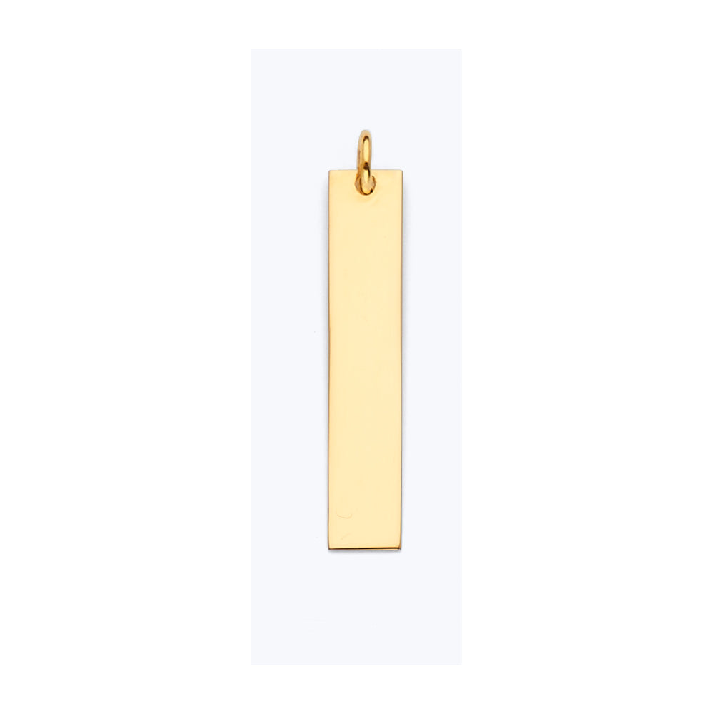 14K Yellow Gold Plain ID For Necklace