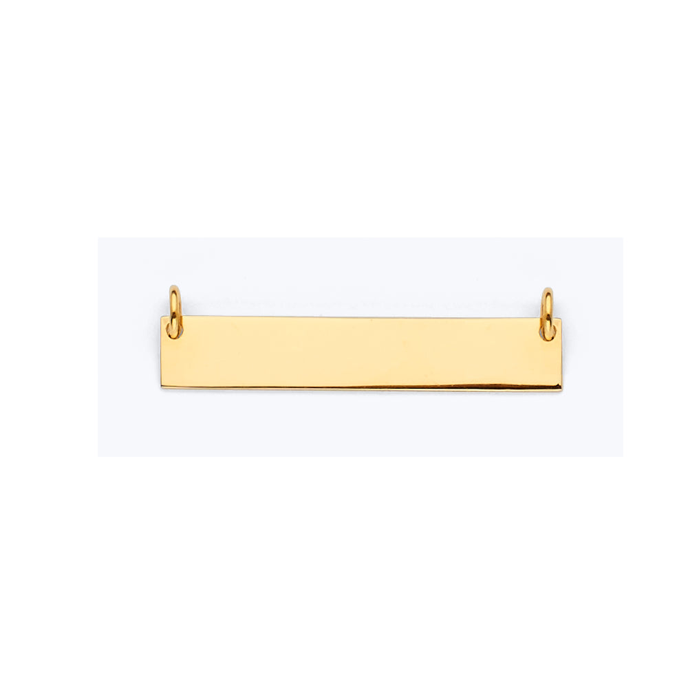 14K Yellow Gold Plain ID For Necklace