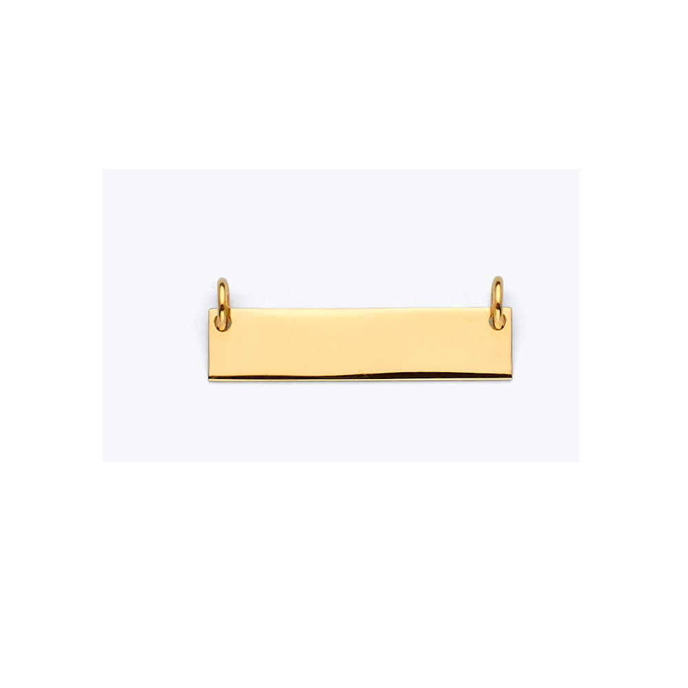 14K Yellow Gold Plain ID For Necklace