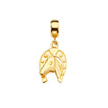 14K Yellow Gold Horse Shoe Charm For Mix & Match Bracelet