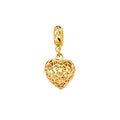 14K Yellow Gold Heart Charm For Mix & Match Bracelet