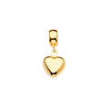14K Yellow Gold Heart Charm For Mix & Match Bracelet