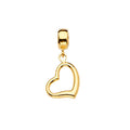 14K Yellow Gold Heart Charm For Mix & Match Bracelet