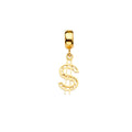 14K Yellow Gold $ Sign Charm For Mix & Match Bracelet