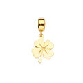 14K Yellow Gold Clover Charm For Mix & Match Bracelet