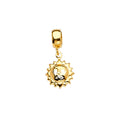 14K Yellow Gold Sun Charm For Mix & Match Bracelet