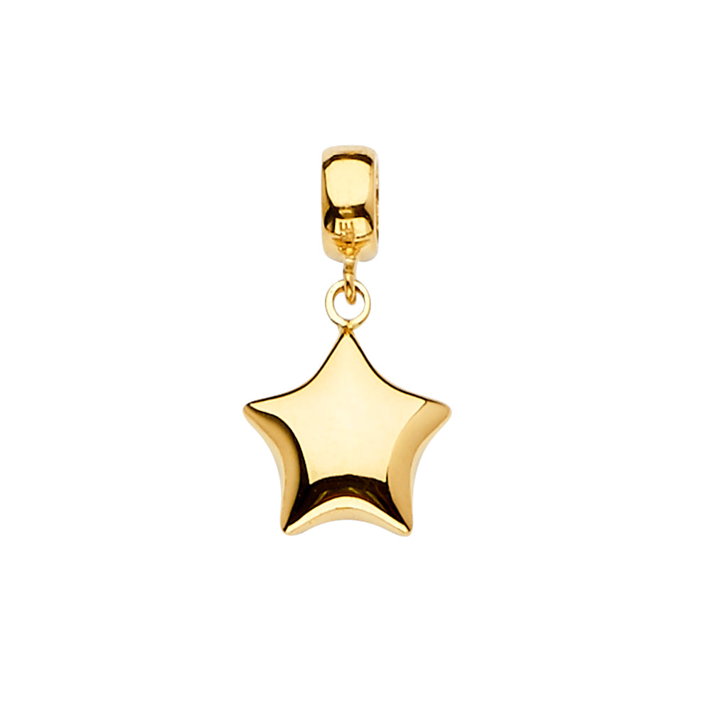 14K Yellow Gold Star Charm For Mix & Match Bracelet