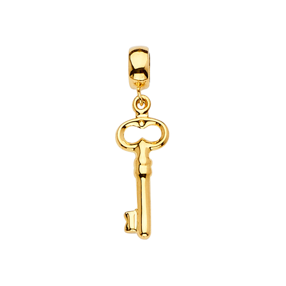 14K Yellow Gold Key Charm For Mix & Match Bracelet