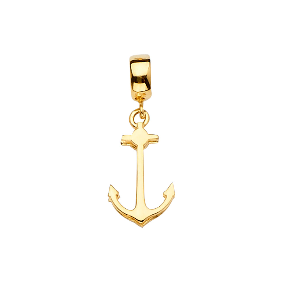 14K Yellow Gold Anchor Charm For Mix & Match Bracelet