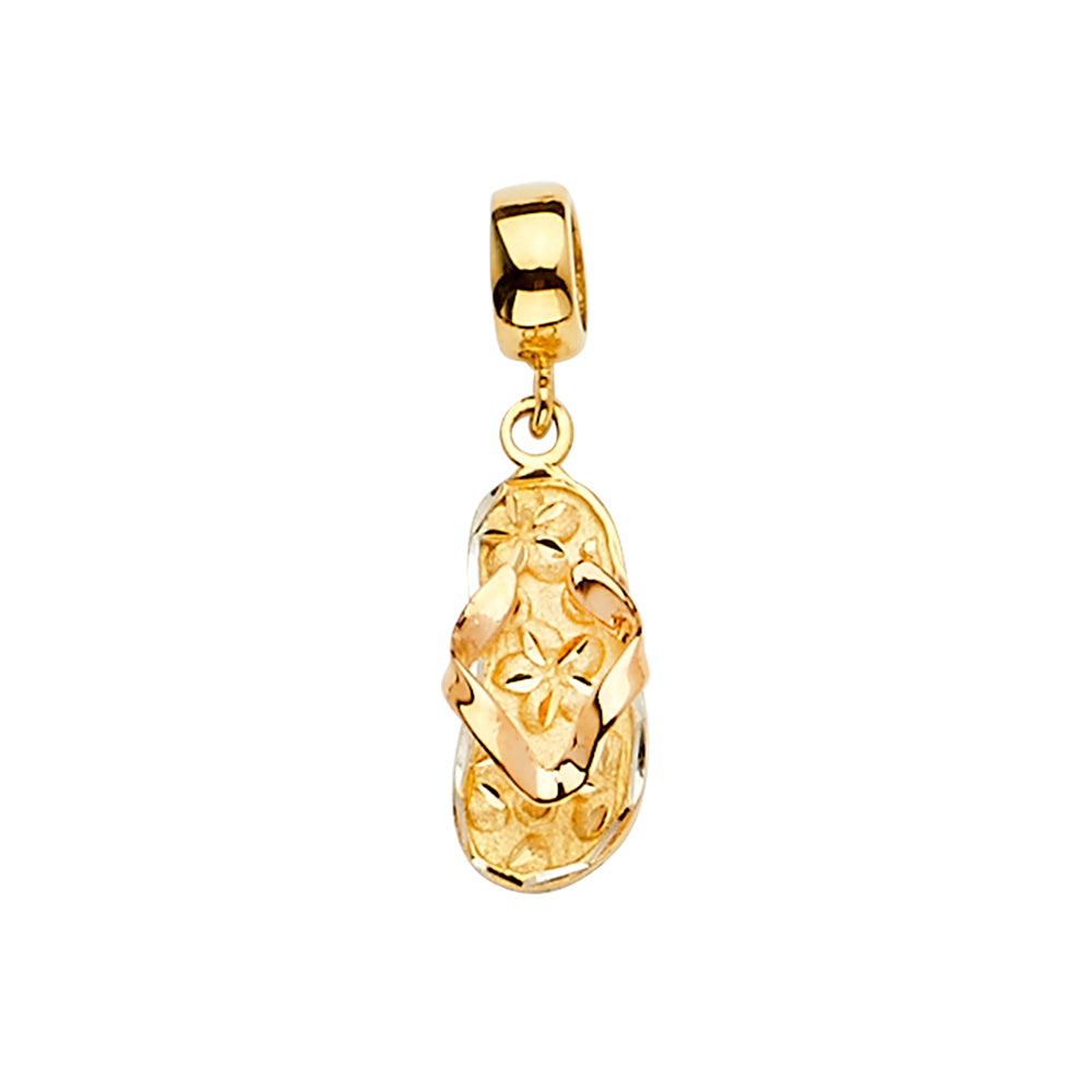 14K Yellow Gold Sandal Charm For Mix & Match Bracelet