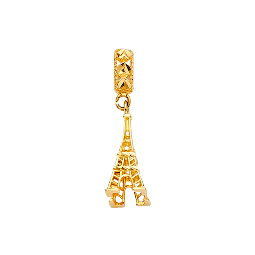 14K Yellow Gold Effiel Charm For Mix & Match Bracelet