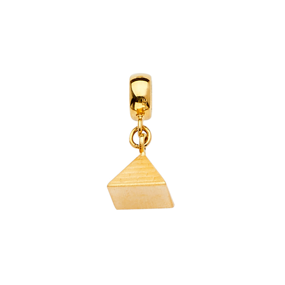 14K Yellow Gold Pyramid Charm For Mix & Match Bracelet