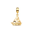 14K Yellow Gold Boat Charm For Mix & Match Bracelet