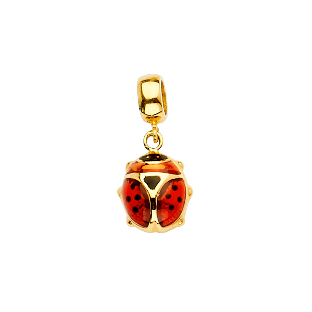 14K Yellow Gold Lady Bug Charm For Mix & Match Bracelet
