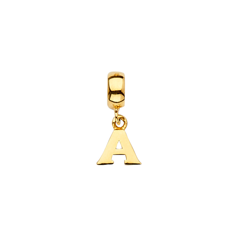 14K Yellow Gold Charm For Mix & Match Bracelet (Letter A - Z)