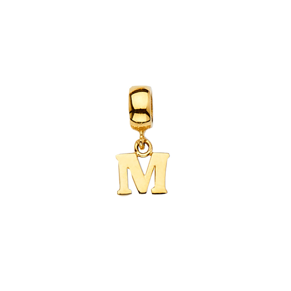14K Yellow Gold Charm For Mix & Match Bracelet (Letter A - Z)