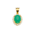 14K Yellow Gold Jade Pendant / Set