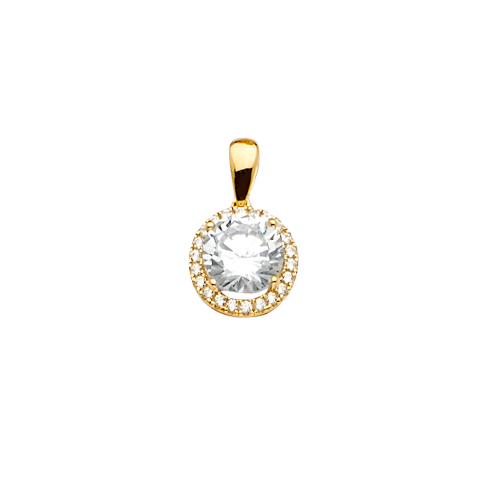 14K Yellow Gold CZ Pendant / Set