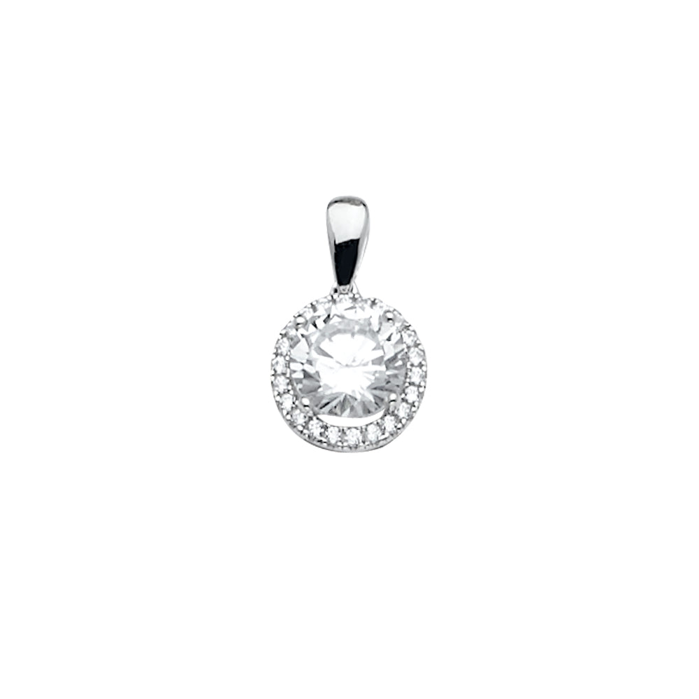14K White Gold CZ Pendant / Set