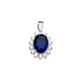 14K White Gold Blue CZ Pendant / Set