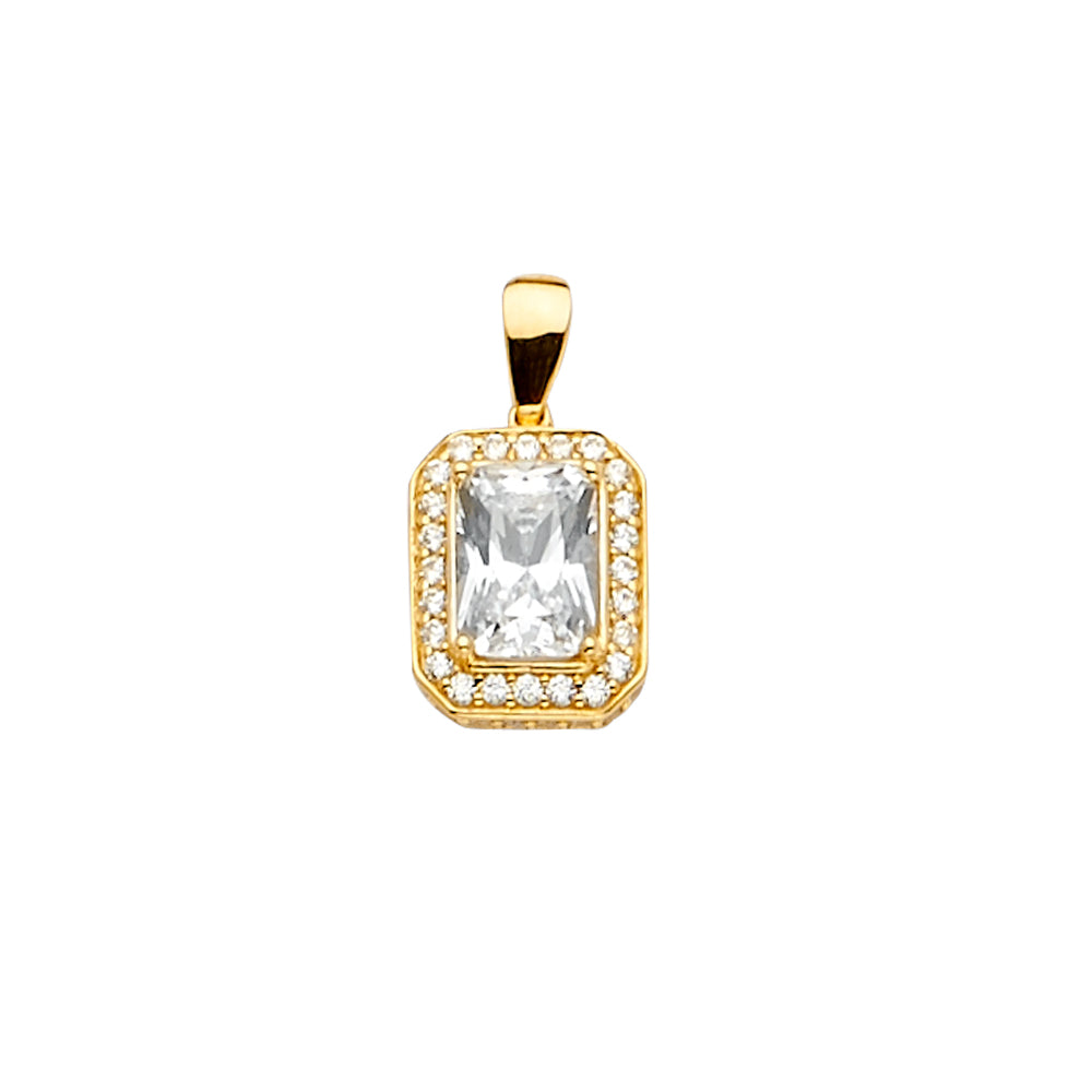 14K Yellow Gold CZ Pendant / Set