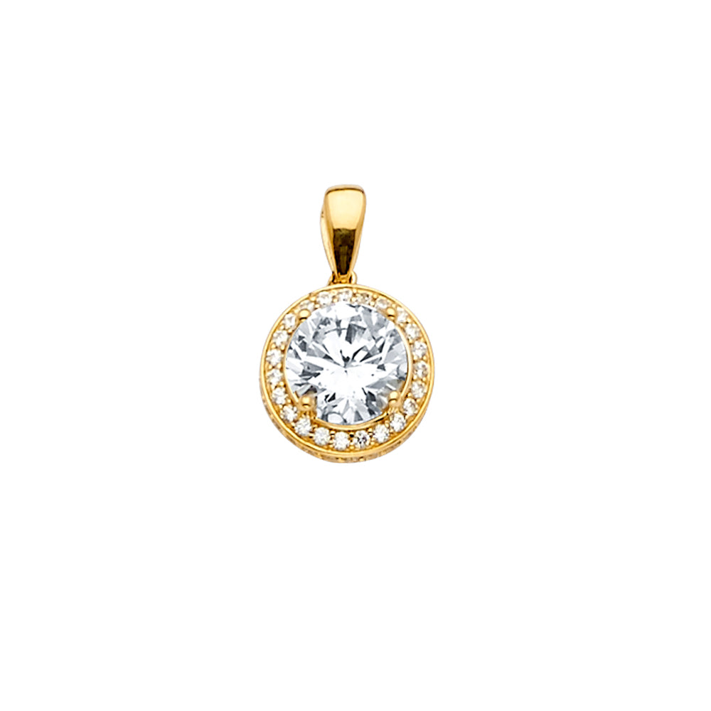 14K Yellow Gold CZ Pendant / Set
