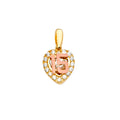 14K Two Tone Goldone CZ 15 Years Pendant / Half Set