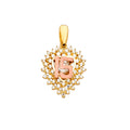 14K Two Tone Goldone CZ 15 Years Pendant / Half Set