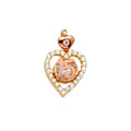 14K Two Tone Goldone CZ 15 Years Pendant / Half Set
